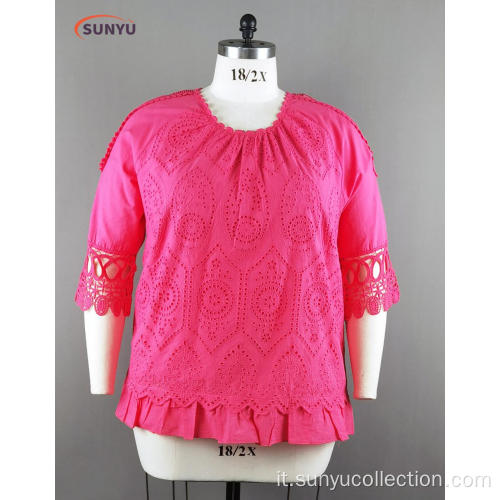 Camicia manica raglan intrecciata intrecciata Ladie